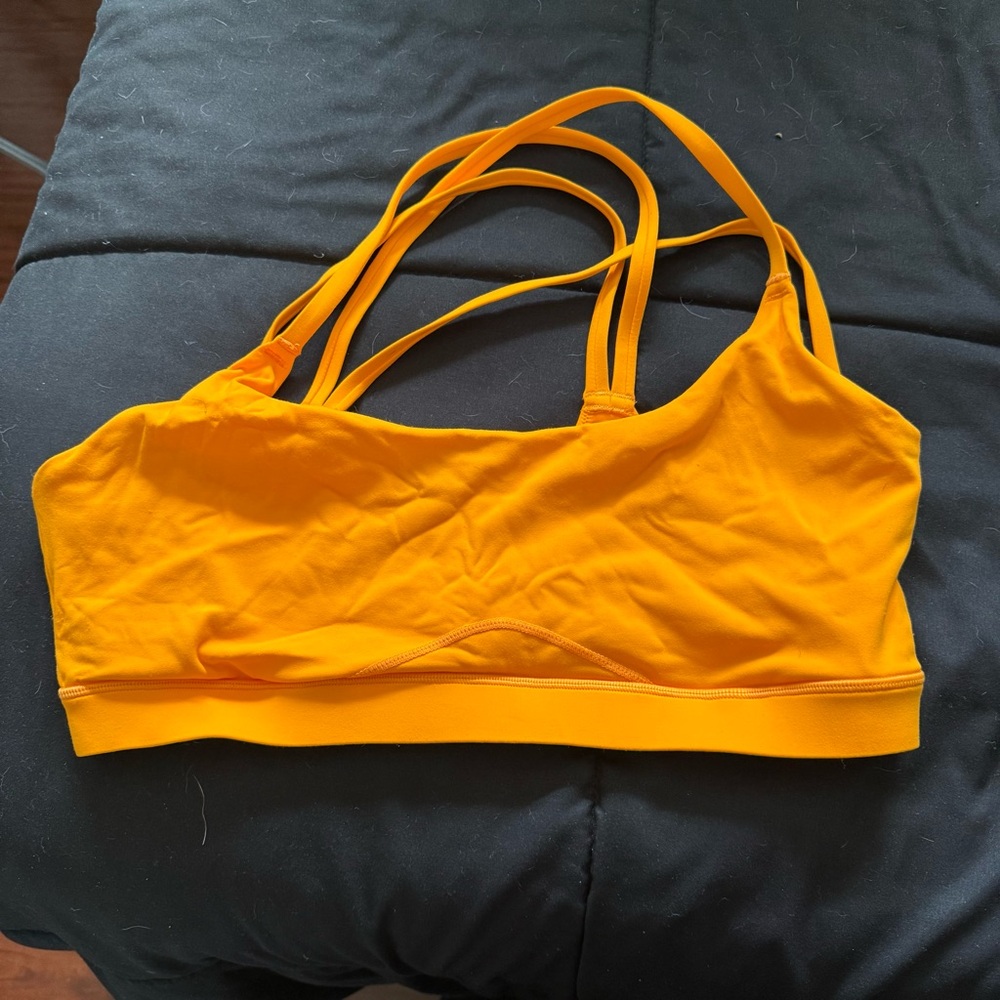 Women's Orange Strappy Sports Bra
